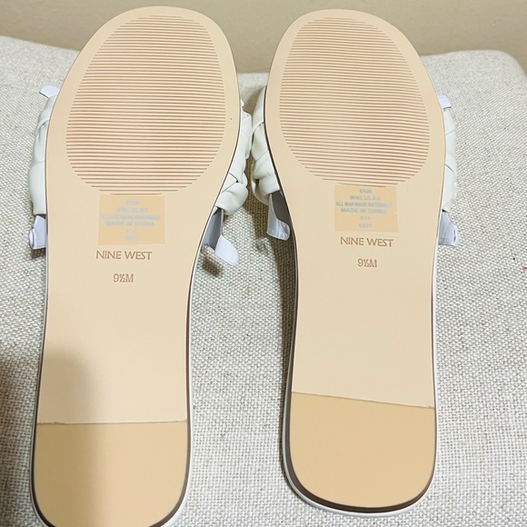 NEW! NINE WEST LULA3 SLIDE SANDALS IN IVORY - Picture 7 of 9